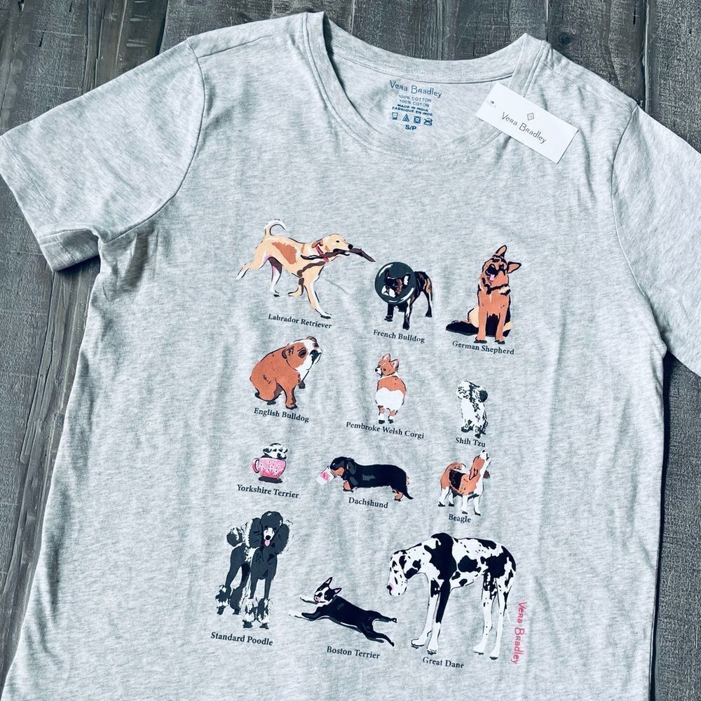 Vera Bradley Dog Show Tee T-Shirt Gray Women’s